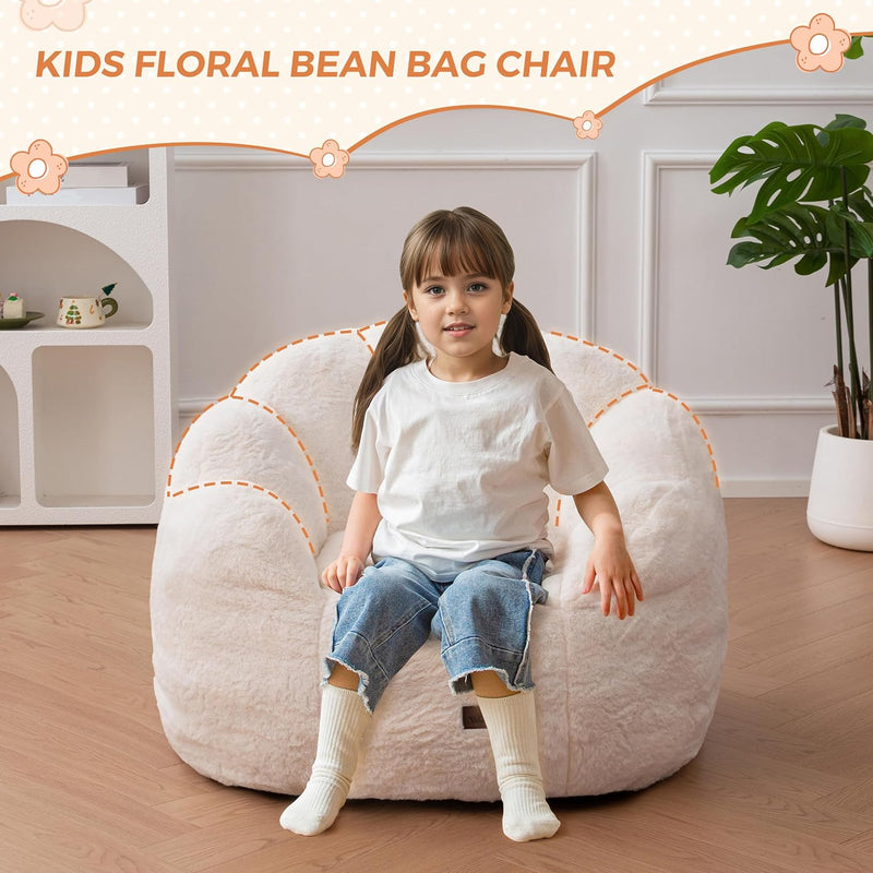 Kids Floral Shaped Bean Bag Sofa Includes Filling