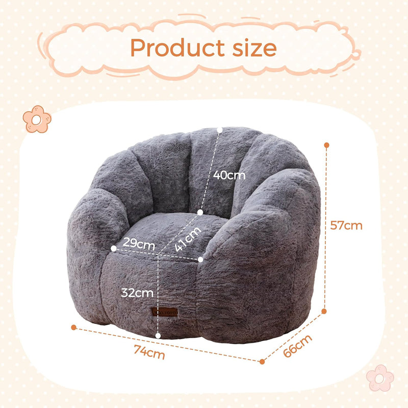 Kids Floral Shaped Bean Bag Sofa Includes Filling