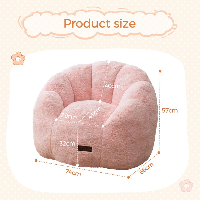 Kids Floral Shaped Bean Bag Sofa Includes Filling