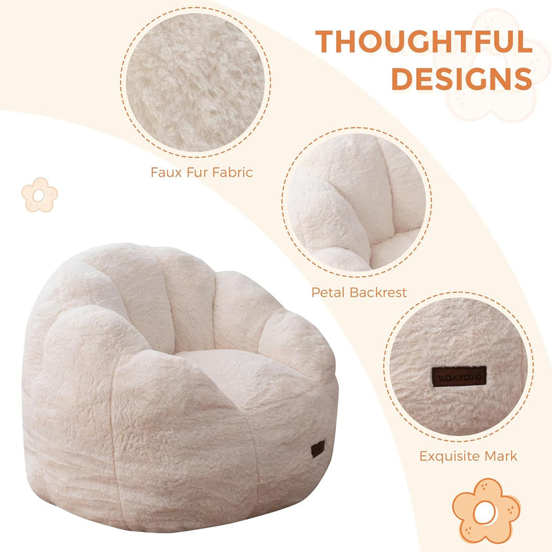 Kids Floral Shaped Bean Bag Sofa Includes Filling