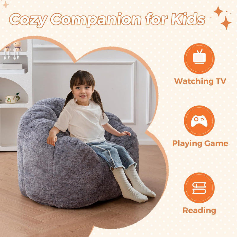 Kids Floral Shaped Bean Bag Sofa Includes Filling