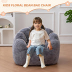 Kids Floral Shaped Bean Bag Sofa Includes Filling