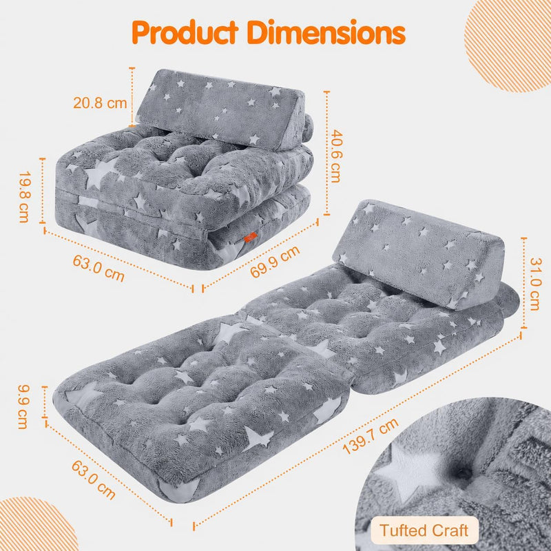 Kids Fold Out Sofa Bed Glow Stars Toddler