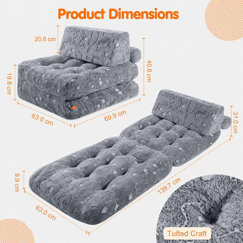 Kids Fold Out Sofa Bed Glow Stars Toddler
