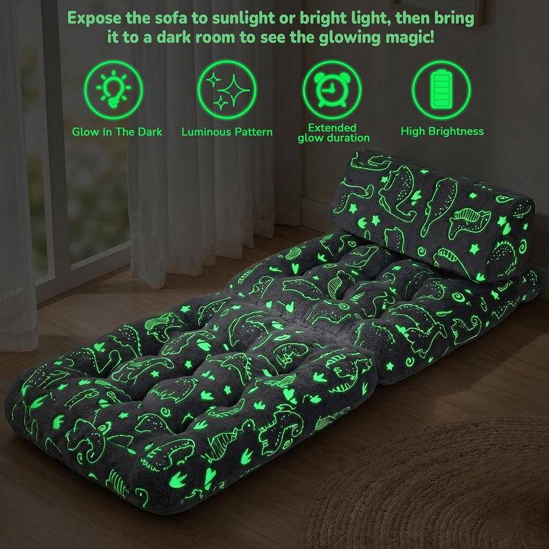 Kids Fold Out Sofa Bed Glow Stars Toddler