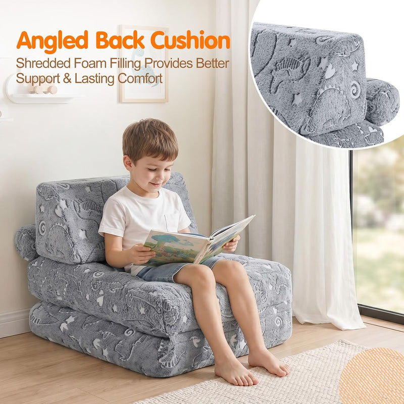 Kids Fold Out Sofa Bed Glow Stars Toddler