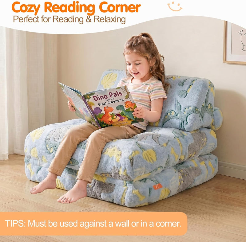 Kids Fold Out Sofa Bed Glow Stars Toddler