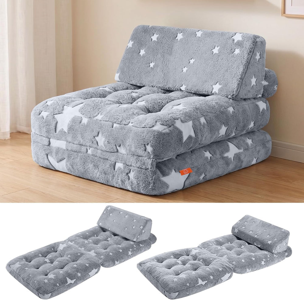 Kids Fold Out Sofa Bed Glow Stars Toddler