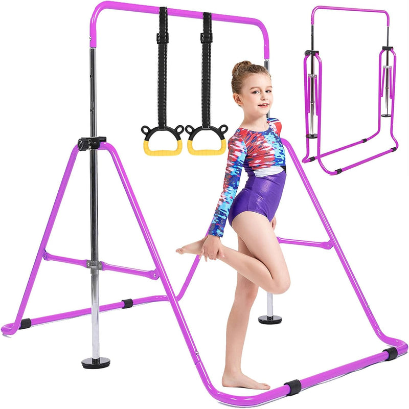Kids Gymnastics Bar Foldable with Flying Ring