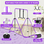 Kids Gymnastics Bar Foldable with Flying Ring