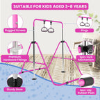 Kids Gymnastics Bar Foldable with Flying Ring