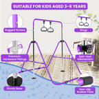 Kids Gymnastics Bar Foldable with Flying Ring