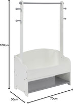 Kids Hanging Rail with Extra Storage Wooden Toddler