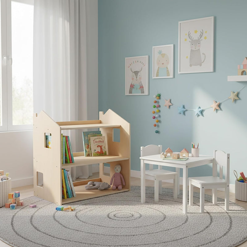 Kids' House-Shaped Bookcase