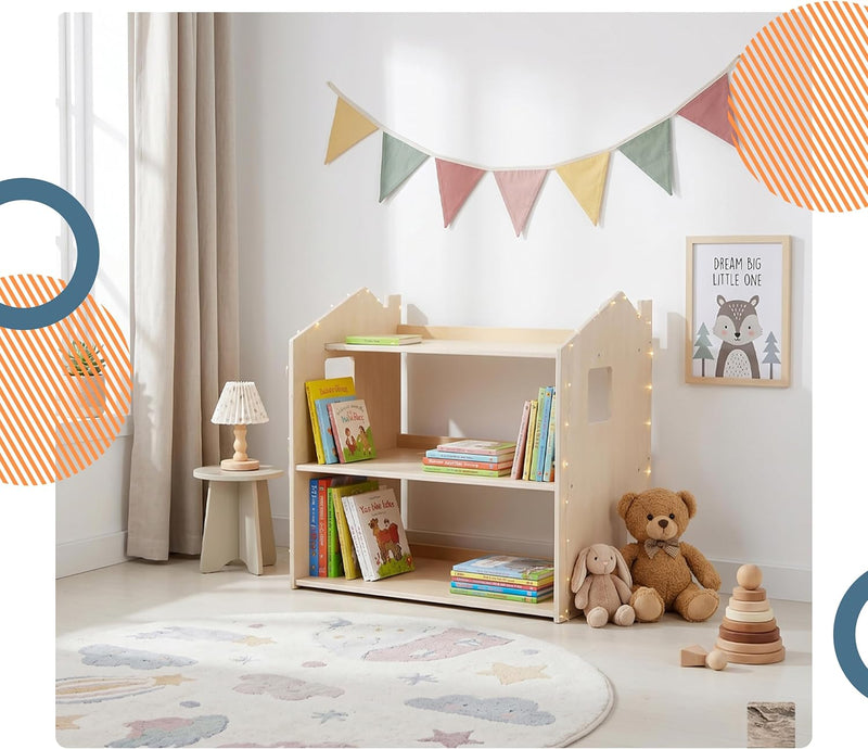 Kids' House-Shaped Bookcase
