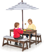 Kids Picnic Table Wooden Toddler Garden and Benches