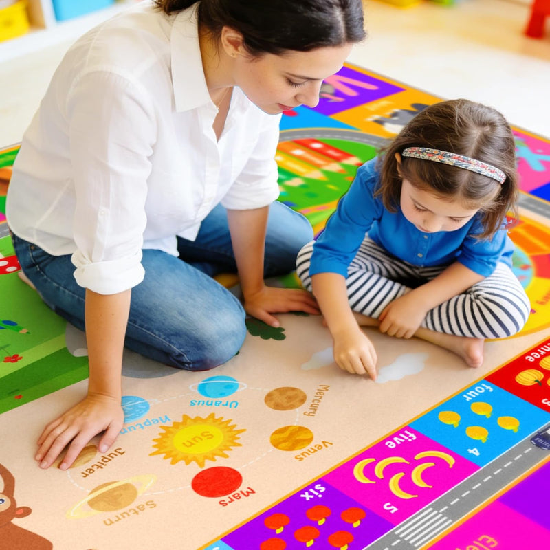 Washable Kids Rug for Playroom City Life- Road