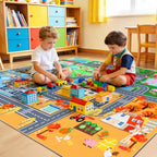 Kids Play Mat for Playroom City Life Road