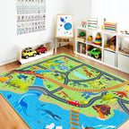 Kids Play Mat for Playroom City Life Road