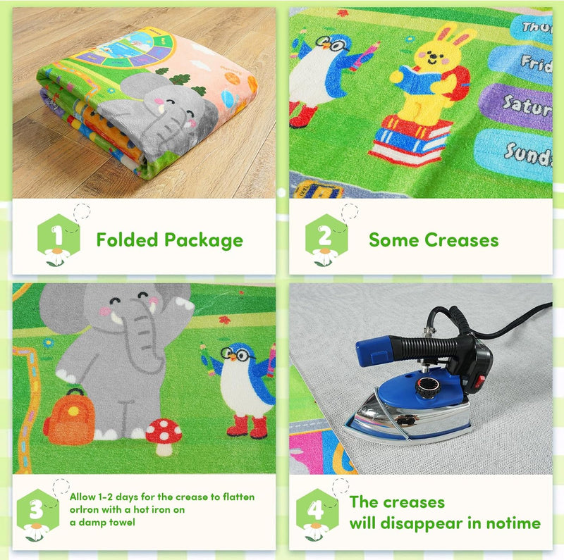 Washable Kids Rug for Playroom City Life- Road