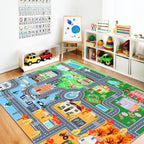 Kids Play Mat for Playroom City Life Road