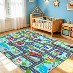 Kids Play Rug Town City Road Car Mat