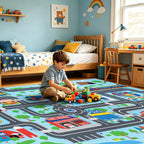 Kids Play Rug Town City Road Car Mat