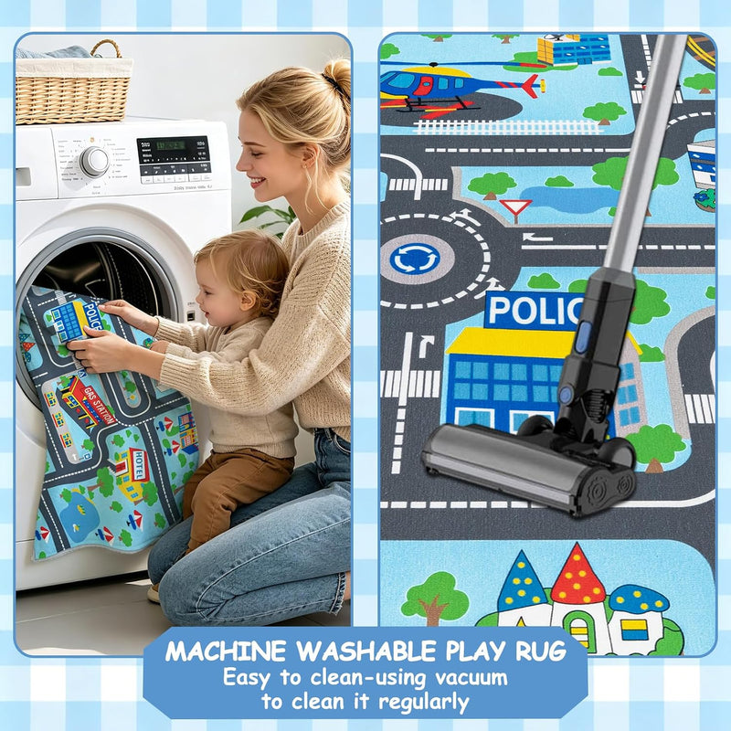 Kids Play Rug Town City Road Car Mat