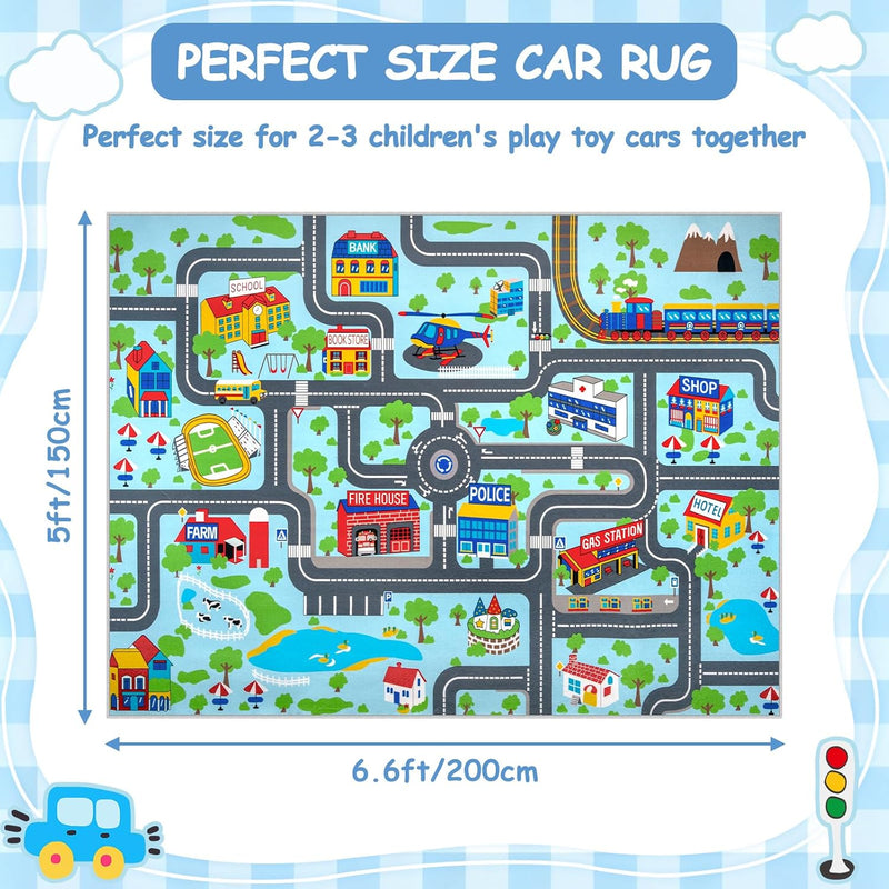 Kids Play Rug Town City Road Car Mat