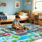 Kids Play Rug Town City Road Car Mat
