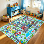 Kids Play Rug Town City Road Car Mat