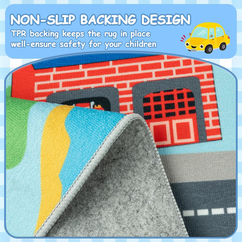 Kids Play Rug Town City Road Car Mat