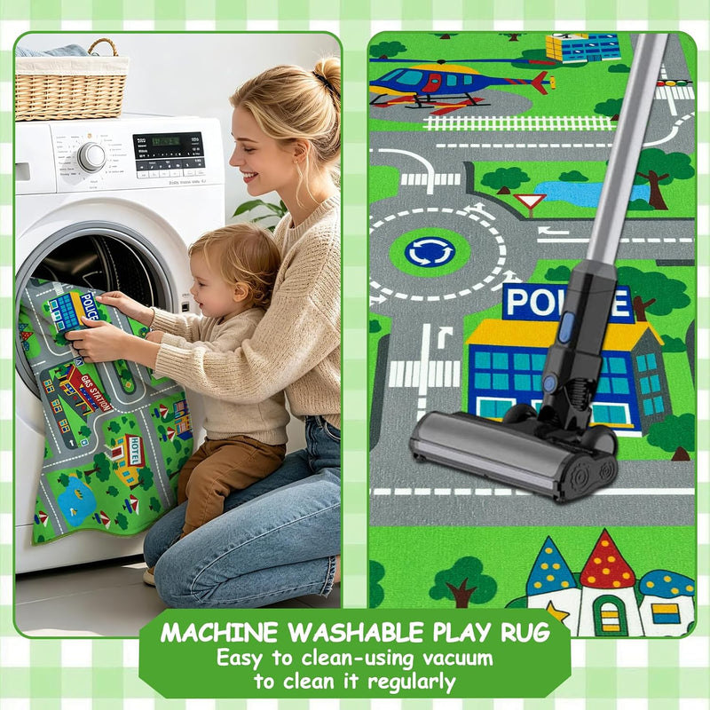 Kids Play Rug Town City Road Car Mat