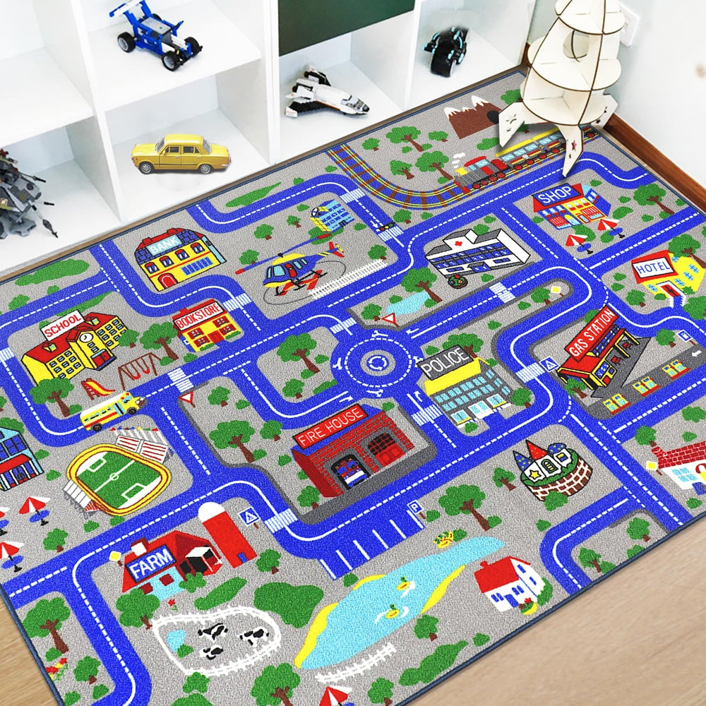 Kids Play Rug Town City Road Car Mat
