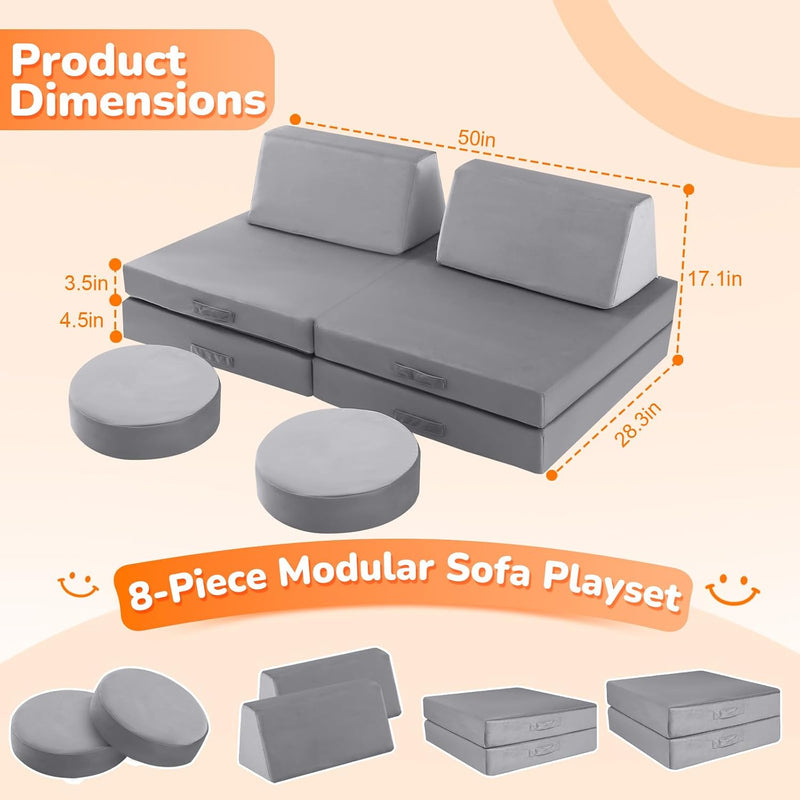 Kids Play Sofa Modular Toddler Couch Bed