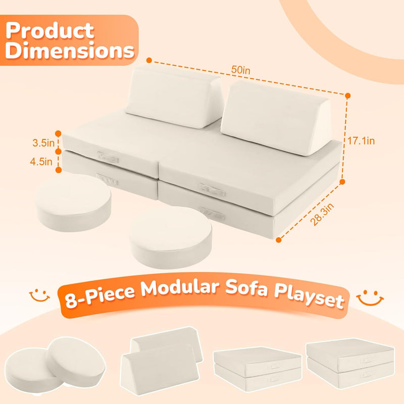 Kids Play Sofa Modular Toddler Couch Bed