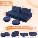 Kids Play Sofa Modular Toddler Couch Bed