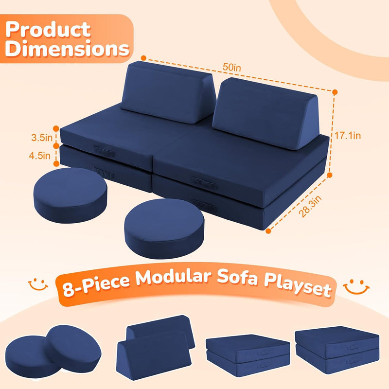 Kids Play Sofa Modular Toddler Couch Bed