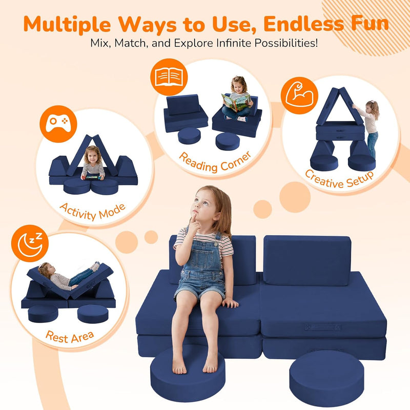 Kids Play Sofa Modular Toddler Couch Bed