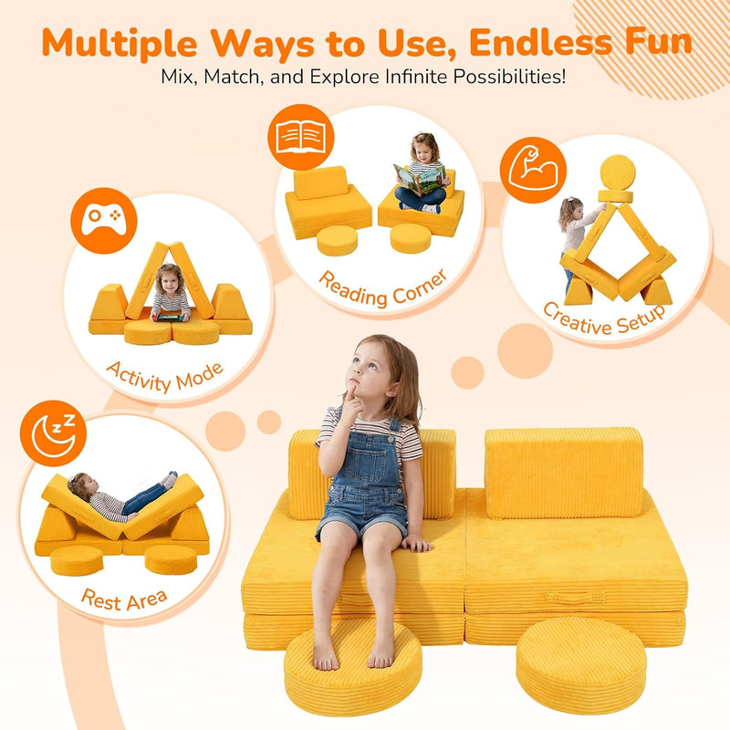 Kids Play Sofa Modular Toddler Couch Bed