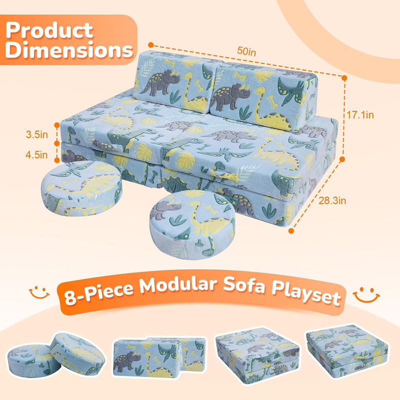 Kids Play Sofa Modular Toddler Couch Bed
