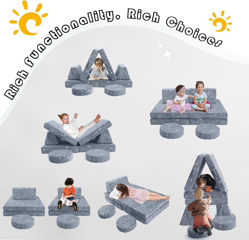 Kids Play Sofa Modular Toddler Couch Bed