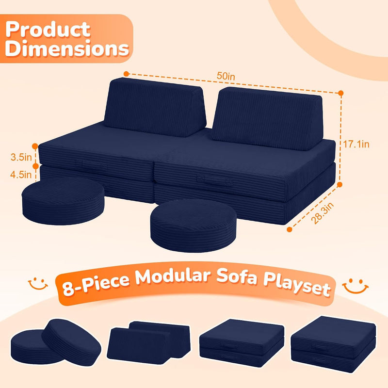 Kids Play Sofa Modular Toddler Couch Bed