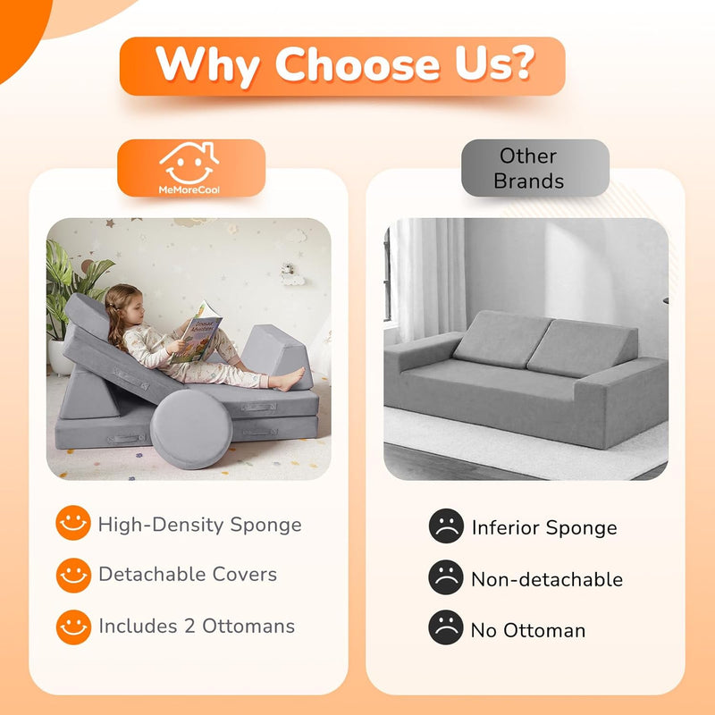 Kids Play Sofa Modular Toddler Couch Bed