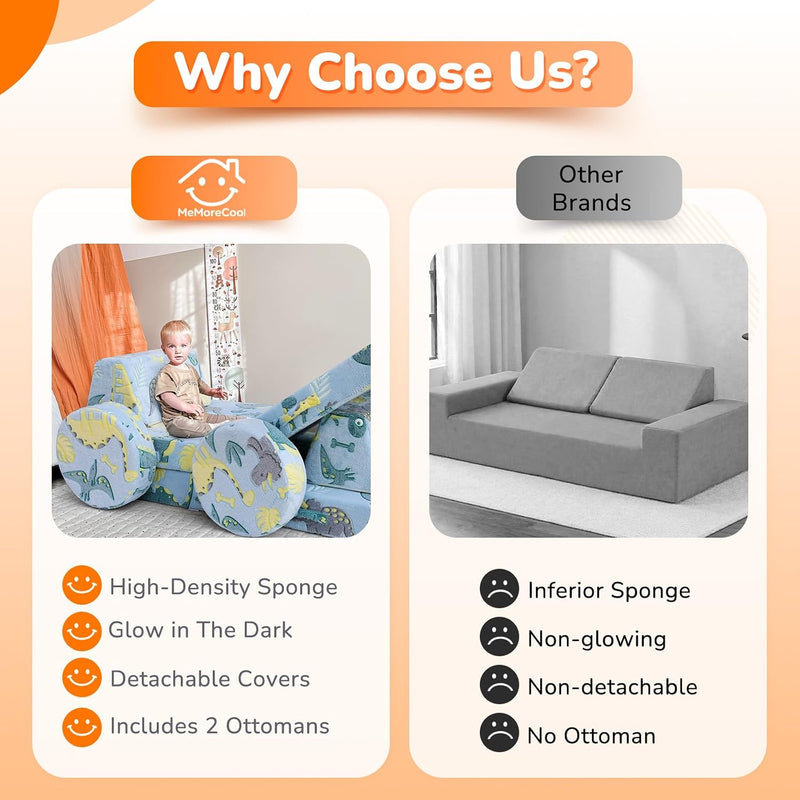 Kids Play Sofa Modular Toddler Couch Bed