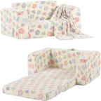 Kids Sofa Bed Extra Wide 2-In-1 Toddler Chair