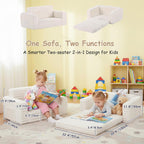 Kids Sofa Bed Extra Wide 2-In-1 Toddler Chair
