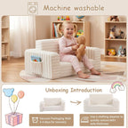 Kids Sofa Bed Extra Wide 2-In-1 Toddler Chair