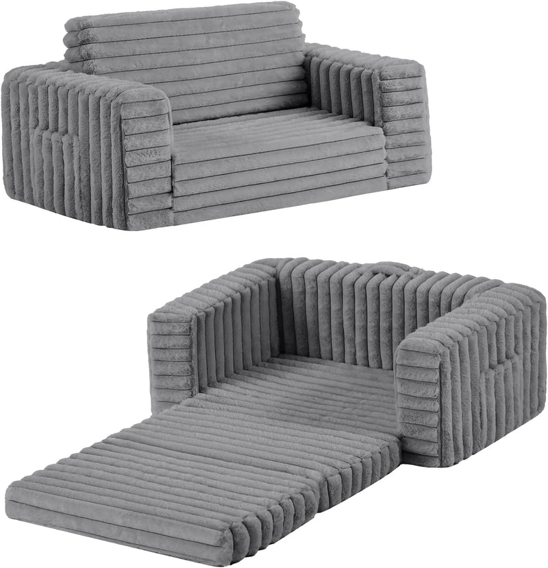 Kids Sofa Bed Extra Wide 2-In-1 Toddler Chair