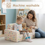 Kids Sofa Bed Extra Wide 2-In-1 Toddler Chair